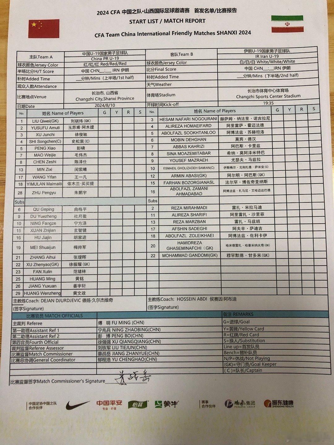 #国青##u20亚洲杯##中国足球[超话]# 今晚05年龄段U19国青首发[努力
