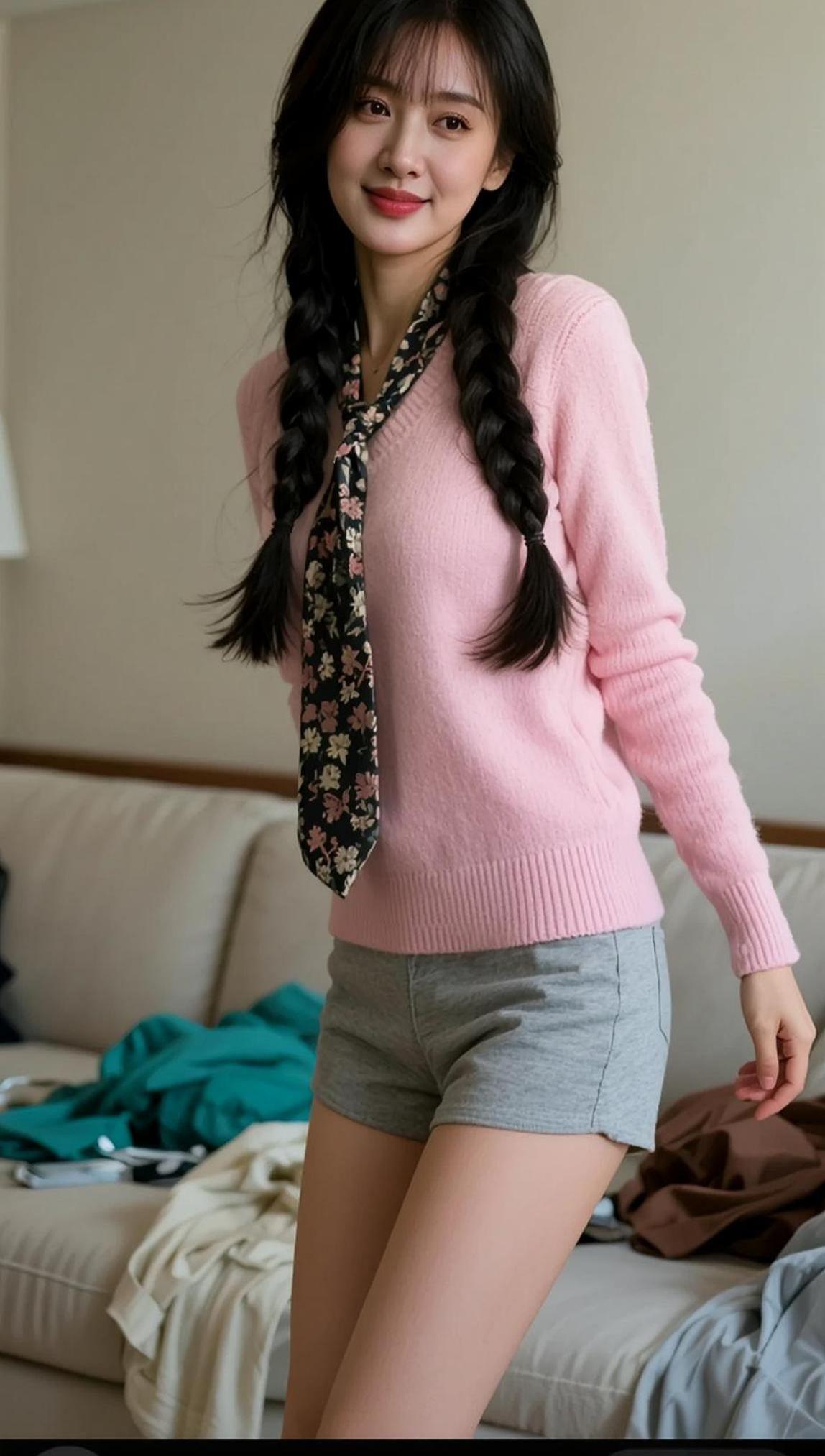 AI粉系居家照 抖音ai创作 少女写真 甜系女孩  清纯甜美女孩