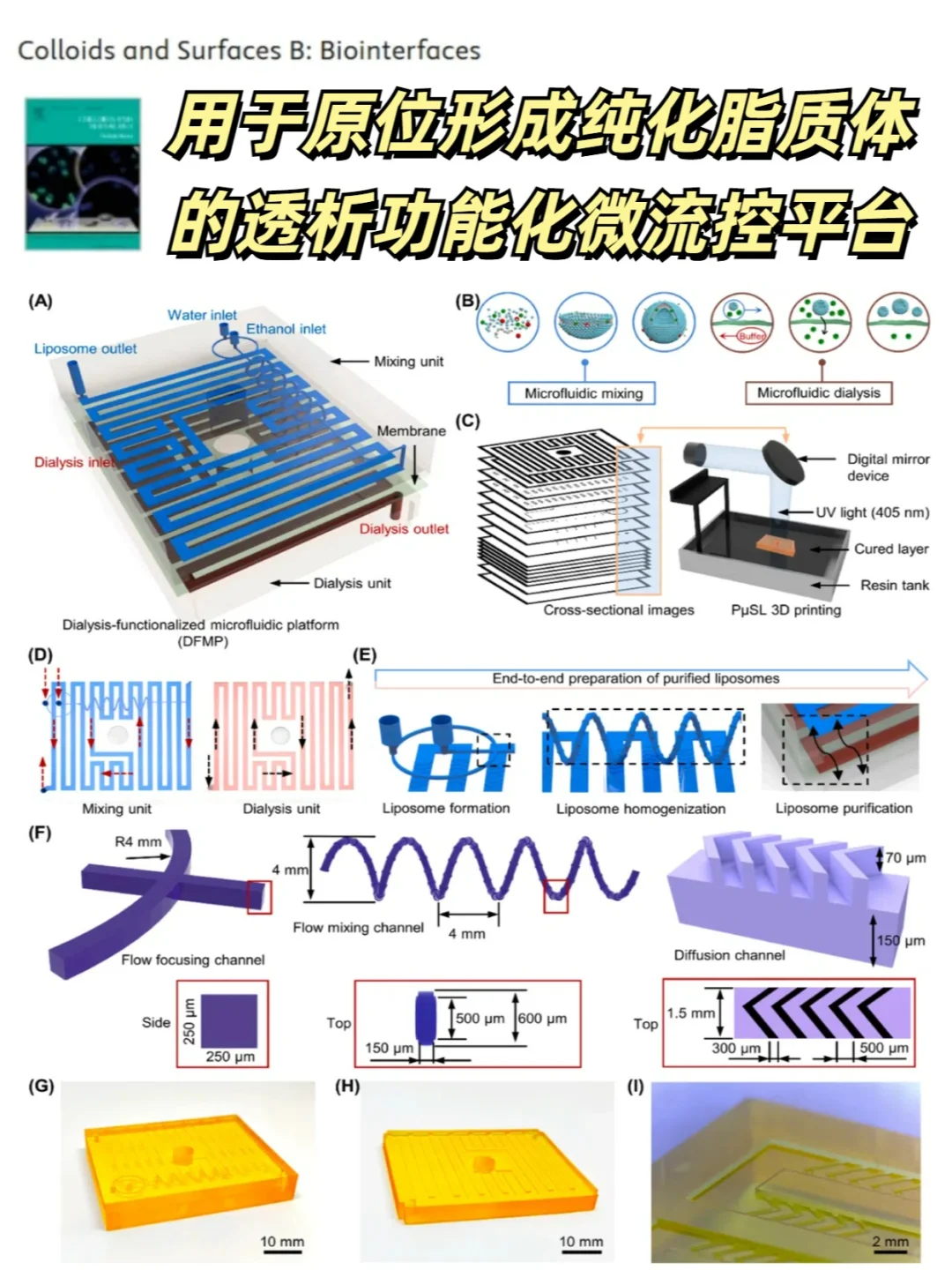 透析功能化微流控！可原位形成纯化脂质体