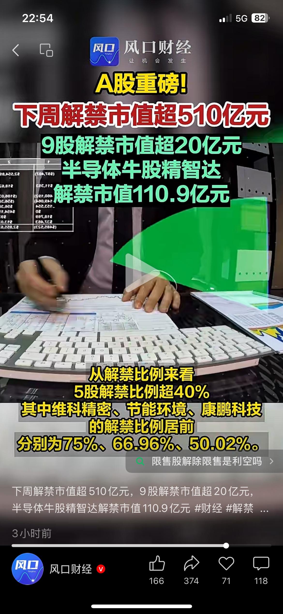 千万别忽略下周的A股解禁潮，合计512亿市值的限售股将要流通。
38只个股里，精