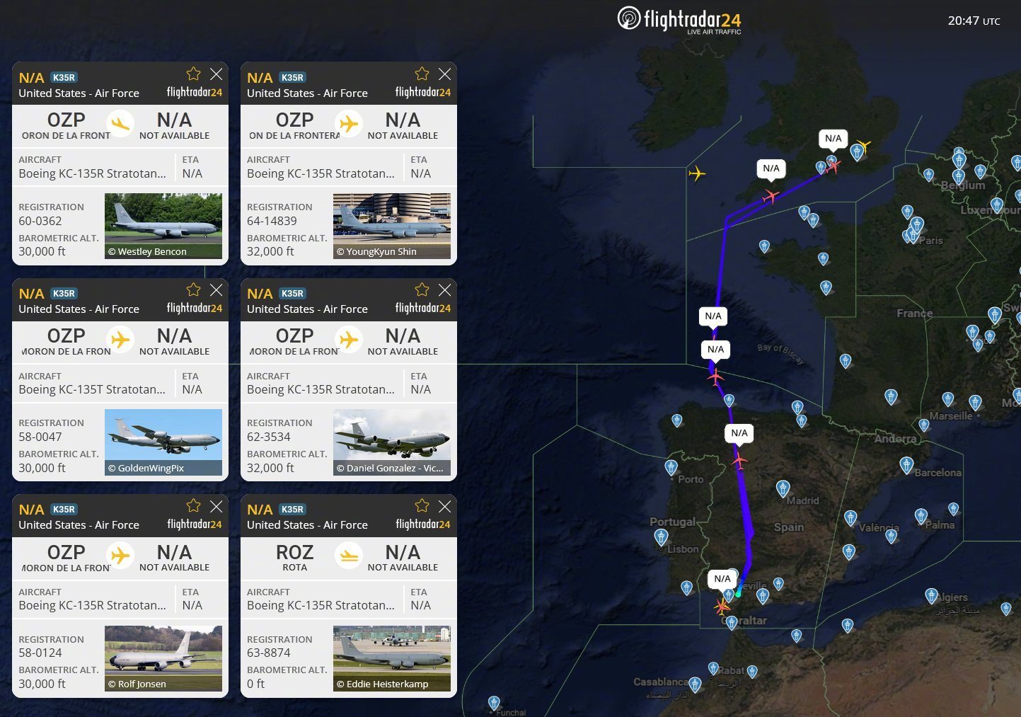 【美国15架军机撤离西班牙，因该国政府表示基地不可用于攻击伊朗】据路透社报道，航