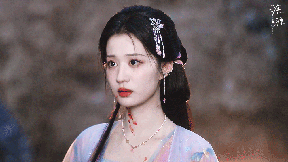 王楚然 《成何体统》庾晚音 / 动图▷EP27-01 紫衣-山洞 抬眸 接过信（