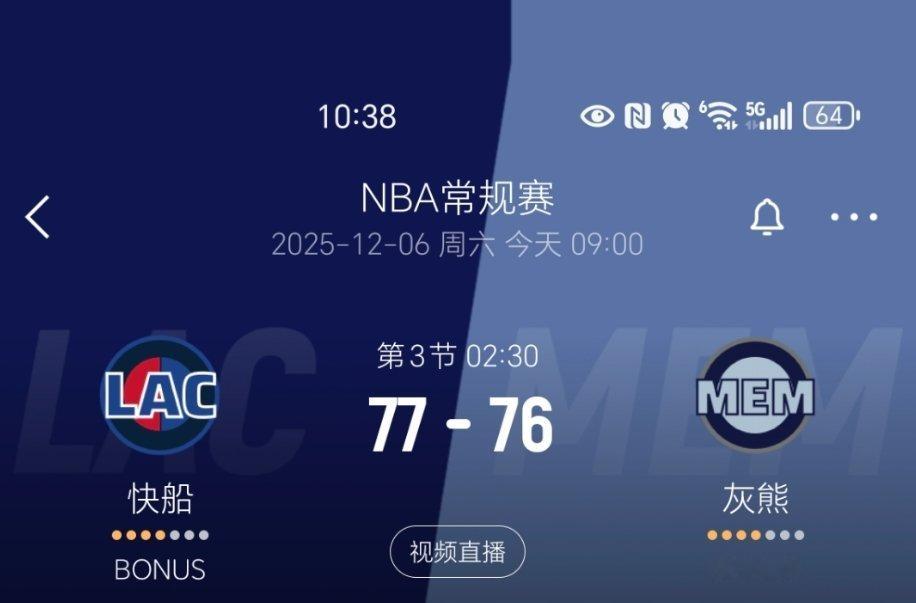 进入暂停，快船反超1分！快船vs灰熊