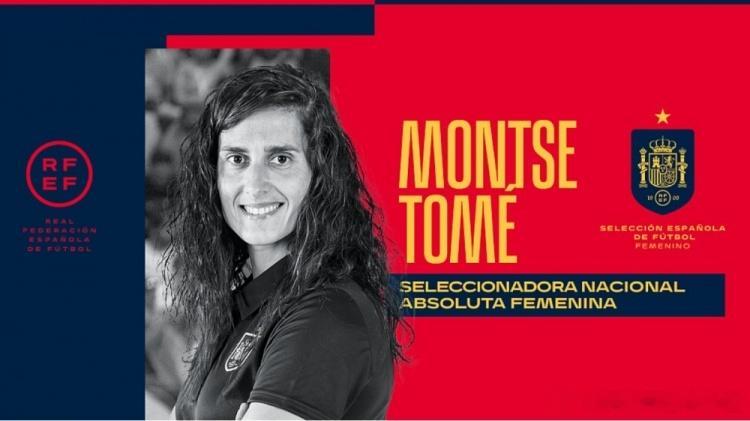 西班牙足协官方宣布任命蒙特塞-托梅（Montse Tomé）担任西班牙女足主帅，