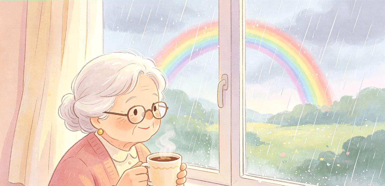 哪怕生活有风雨，也要在心间种一束暖阳
 
乐观不是无视风雨，
而是在风雨里，依然