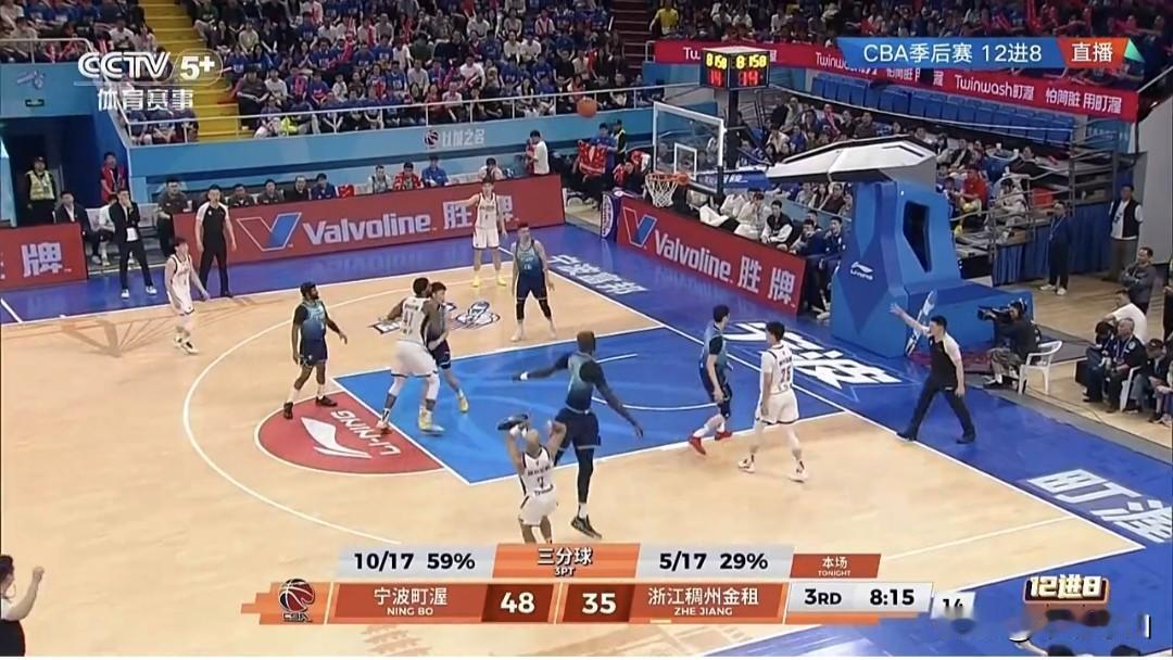 CBA季后赛第二场浙江稠州金租逆转83-81险胜宁波，从而以2-0淘汰宁波晋级八
