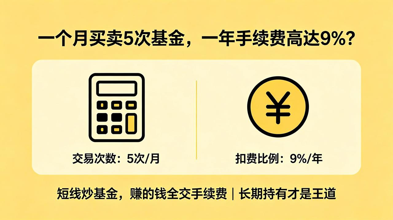 [鼾睡]一个月买卖5次基金，一年手续费高达9%？
有的小白把基金当股票炒，今天买