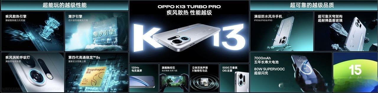 OPPO K13 Turbo售价1799元起搭载天玑8450处理器，标配疾风散热