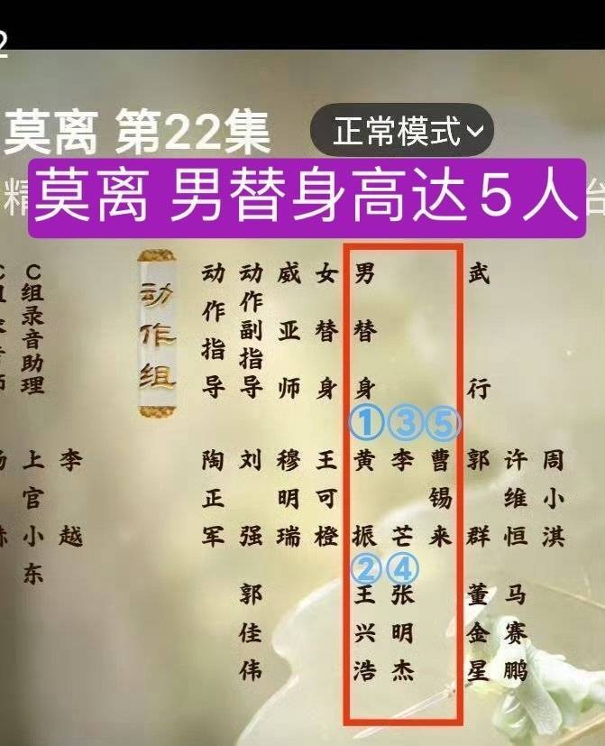 确实是留痕了！一部戏五个替身内鱼独一家！丞磊打戏工作留痕了