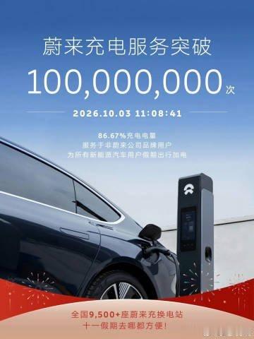代露娃你没试上我进公司了蔚来官宣，在2026年10月3日11:08:41，蔚来充