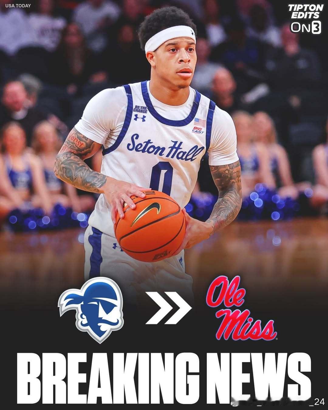 西东大学后卫亚当·克拉克(Adam Clark)转学加盟密西西比大学这位身高5尺