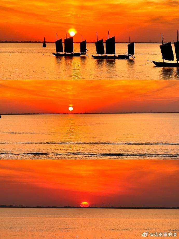 鸭蛋黄版日落什么样没想到咸鸭蛋黄是一种美景 谁看高邮落日不说像鸭蛋黄？金黄饱满和