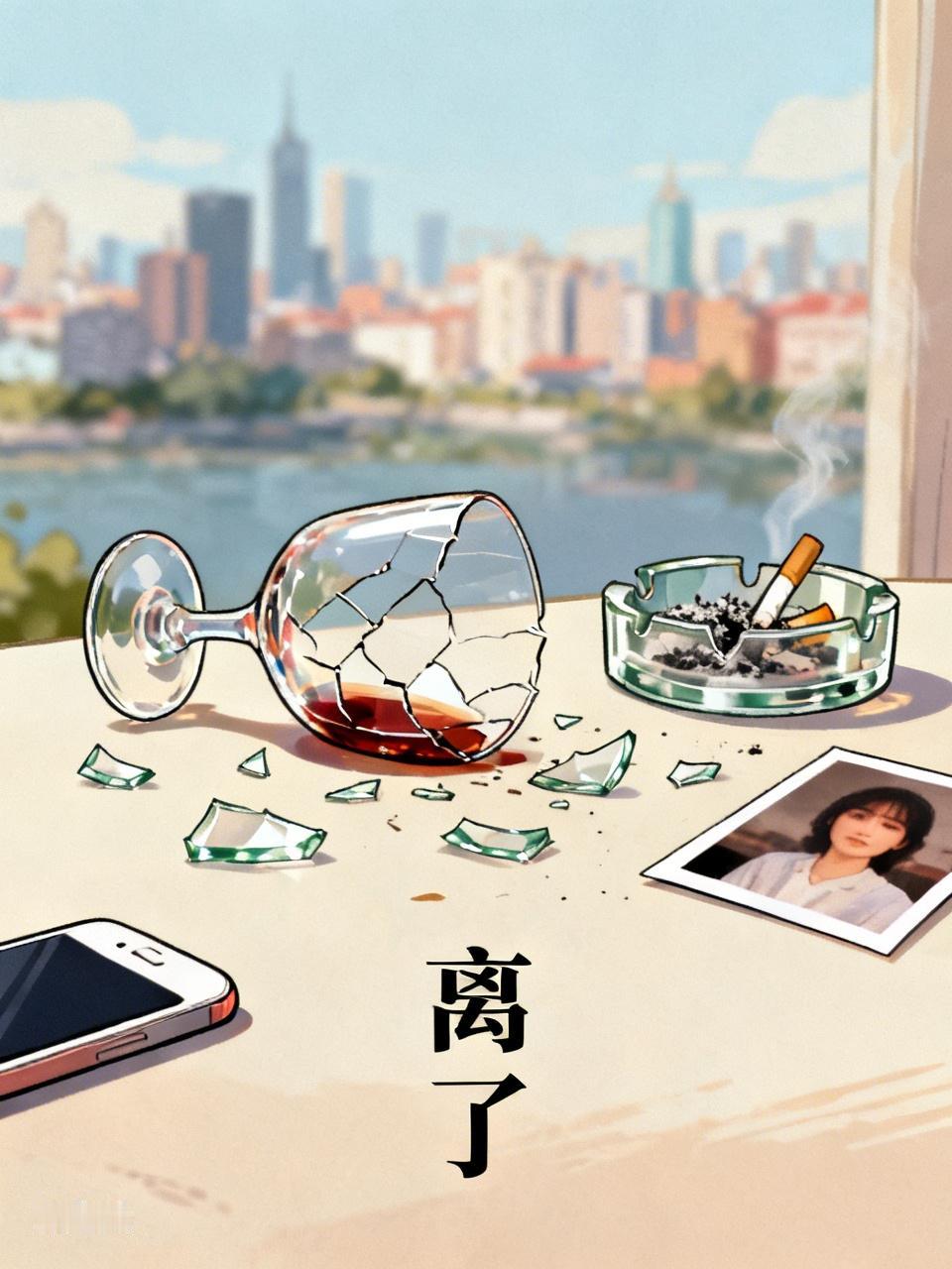 “妈的，幸亏离的快。”
他把酒杯往桌上一磕。
酒溅出来，谁也没擦。

半个月前，