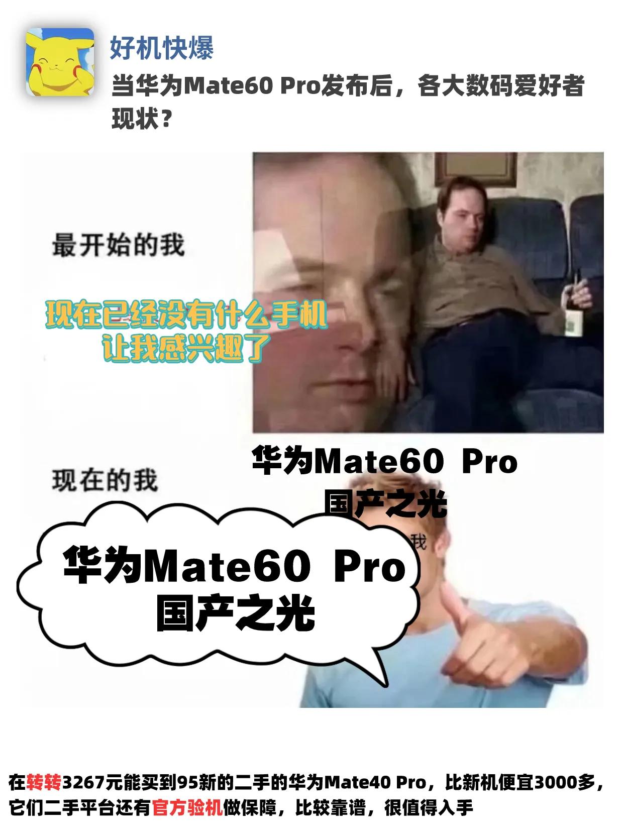 当华为Mate60 Pro发布后，各大数码爱好者现状？ #华为 #华为mate6