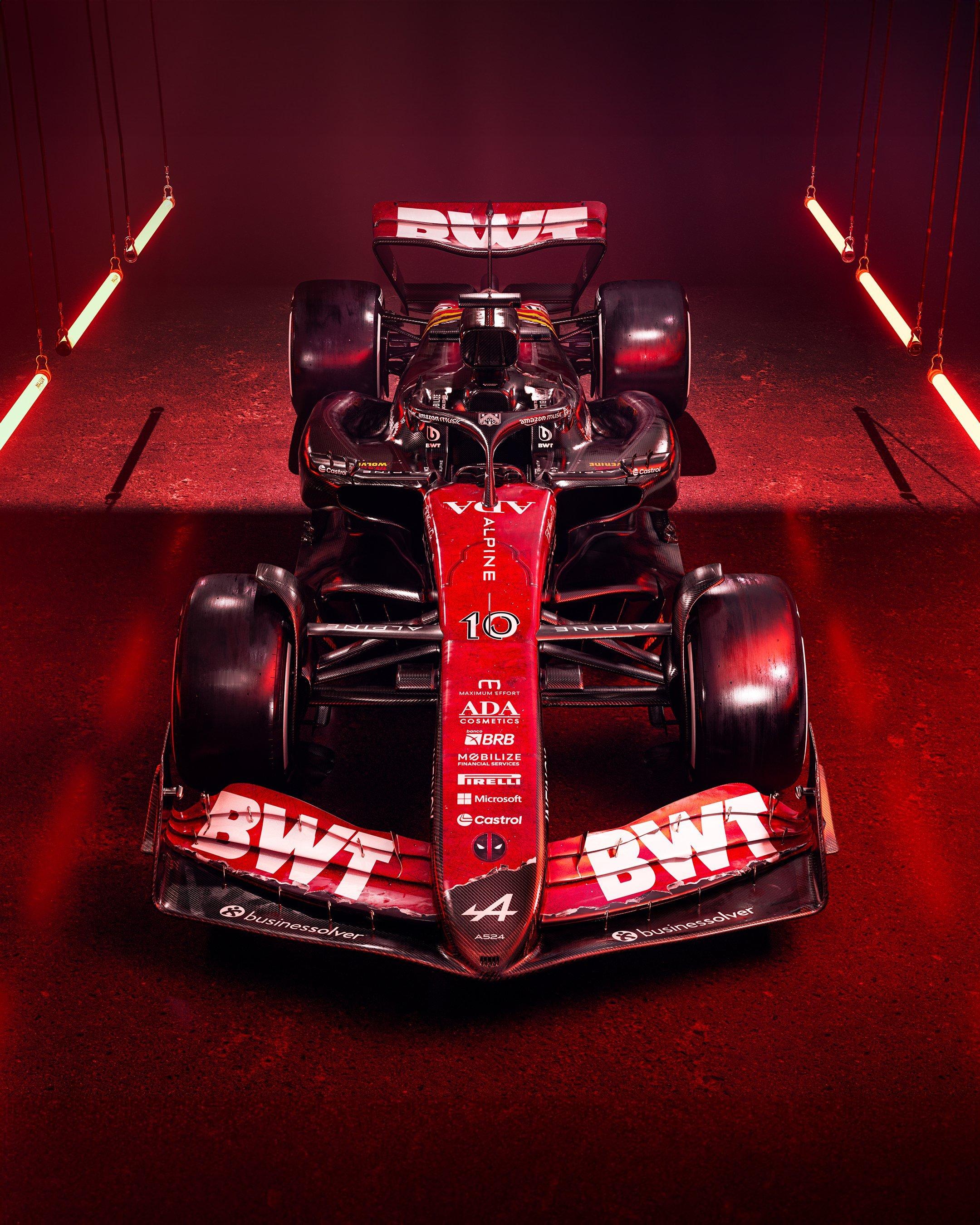Alpine F1车队发布比利时大奖赛特殊涂装——死侍与金刚狼风格。 ​​​
