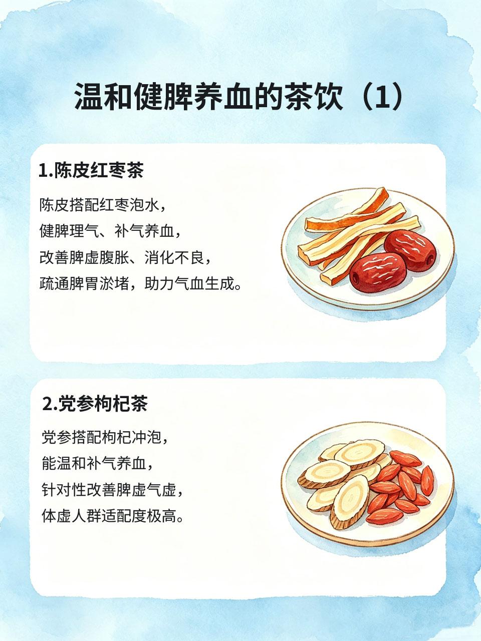 脾虚气血双虚，简单茶饮日常泡水喝
脾虚的女生大多伴随气血双虚🤍，面色发黄、容易
