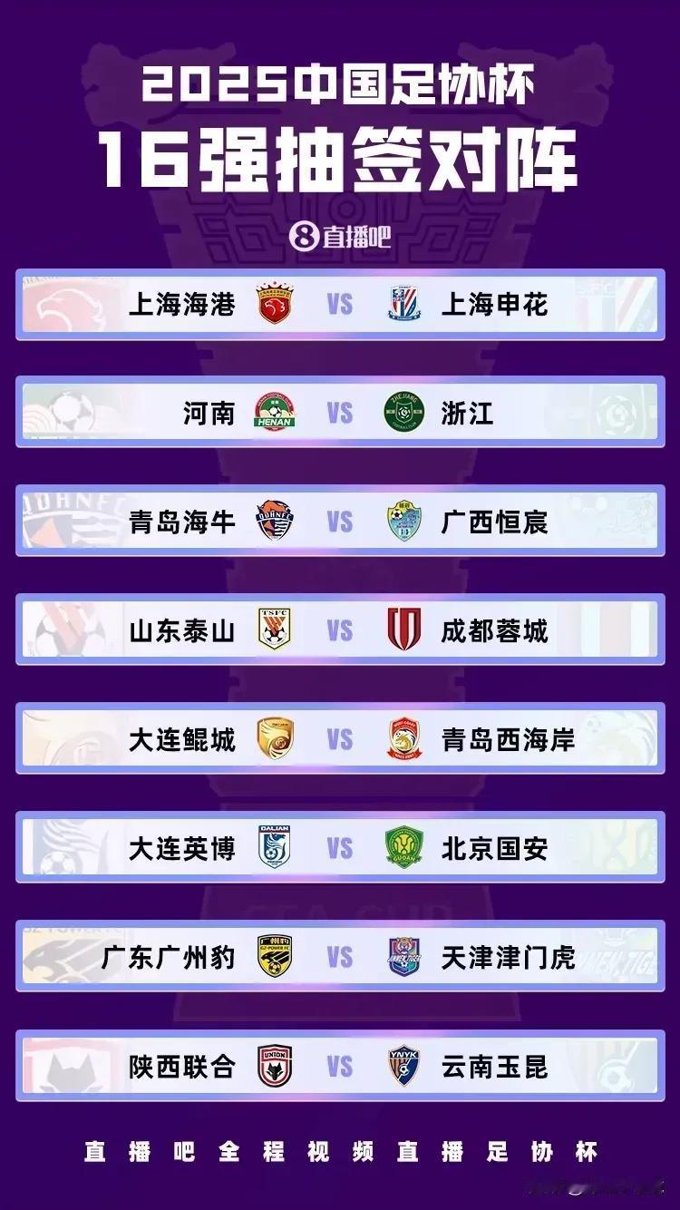 足协杯16强对阵出炉，可以说这届足协已经到了赤裸裸不加掩饰的地步了，一个词形容—
