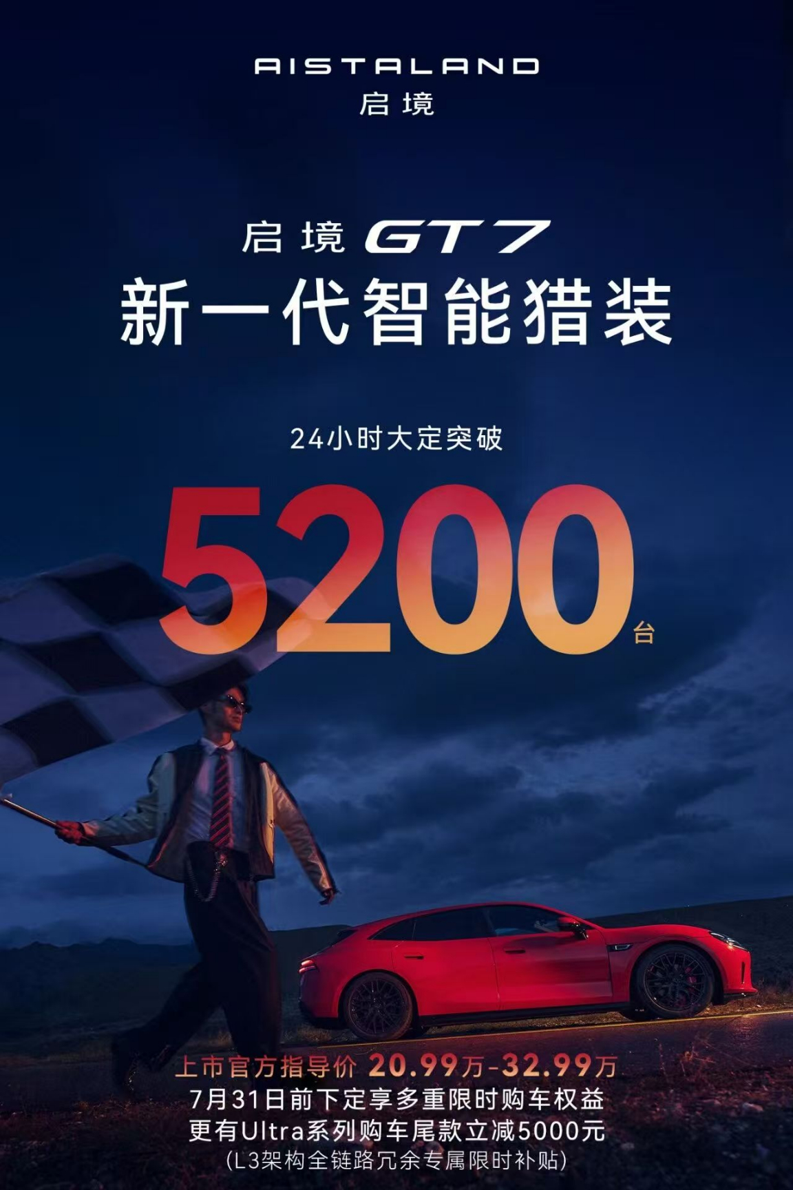启境GT7 上市24小时，大定突破5200台~霸天资讯启境启境GT7