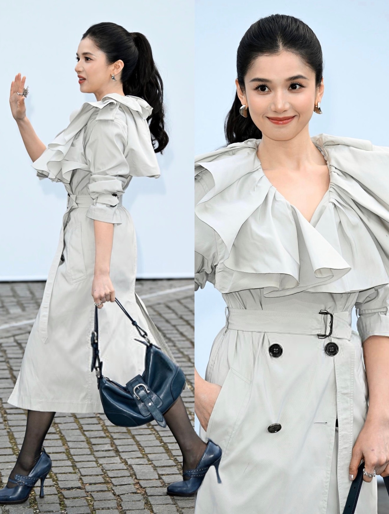 今日伦敦时装周Burberry春夏大秀，张婧仪、吴磊、叶舒华受邀看秀，同场还有孙
