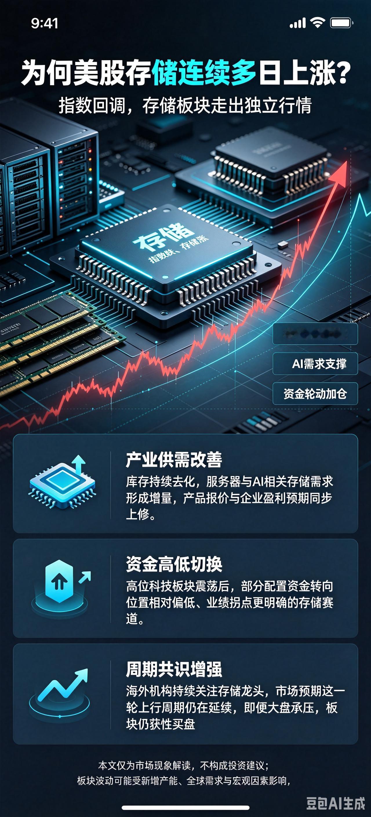 为何美股存储逆势走强 指数回调存储板块走出独立行情
美股三大指数集体小幅收跌，科