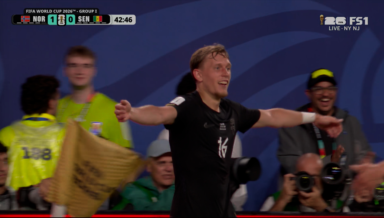 2026国际足协世界杯 小组赛I组挪威对阵塞内加尔BO1，最终挪威以3:2获胜，