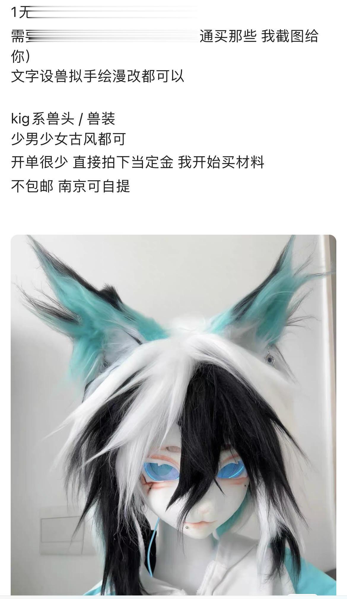 评论区抽一个无偿兽头  需要你付材料钱furry