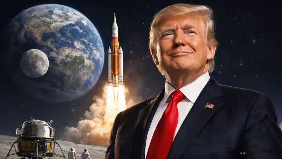 特朗普真敢说月球是美国的，月球到底是哪国的我心知肚明，荒唐的特朗普没有不敢说的话