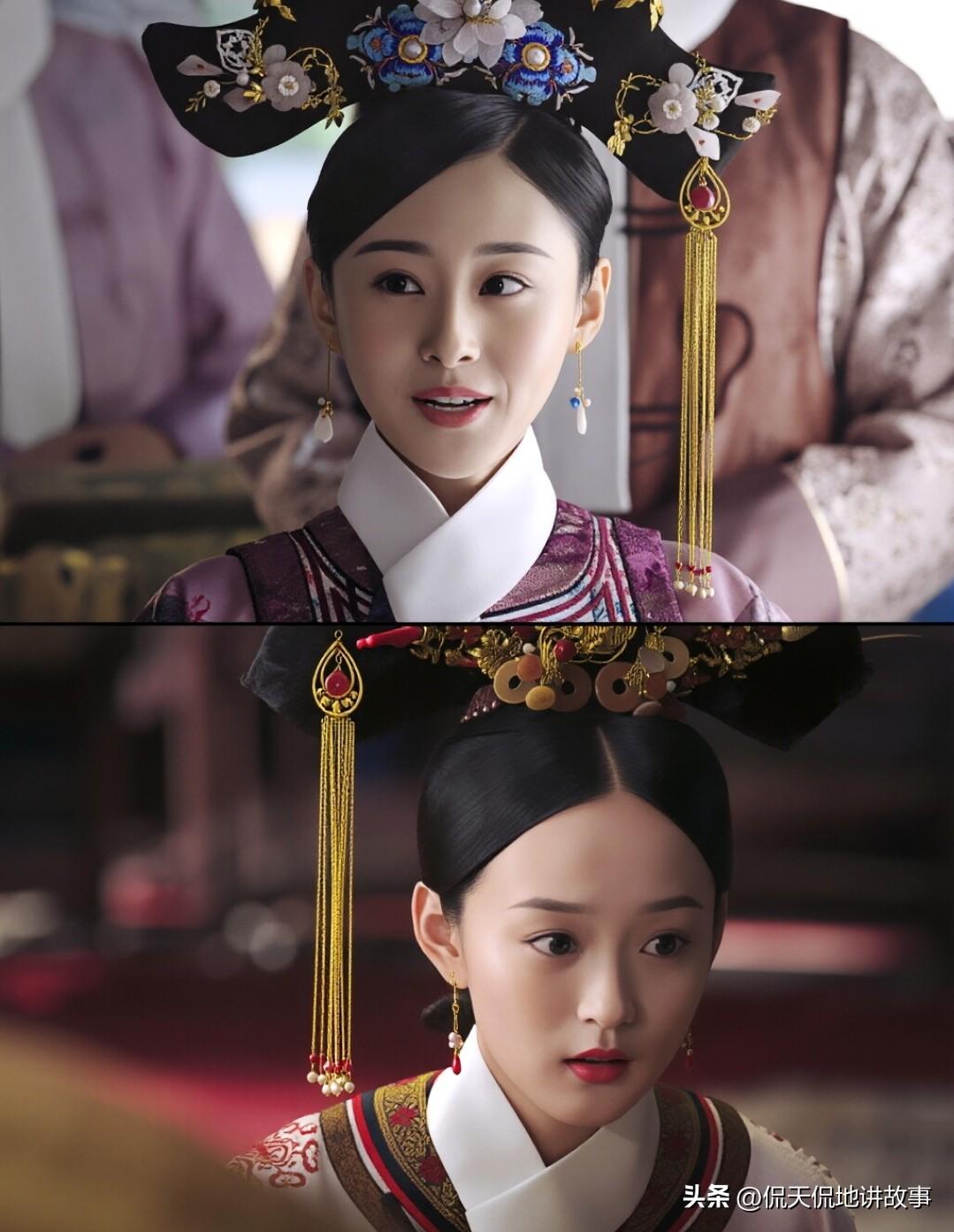 看起来还是玫嫔的流苏更适配她的首饰，璟瑟这支流苏的颜色和她头上那套完全不搭调。