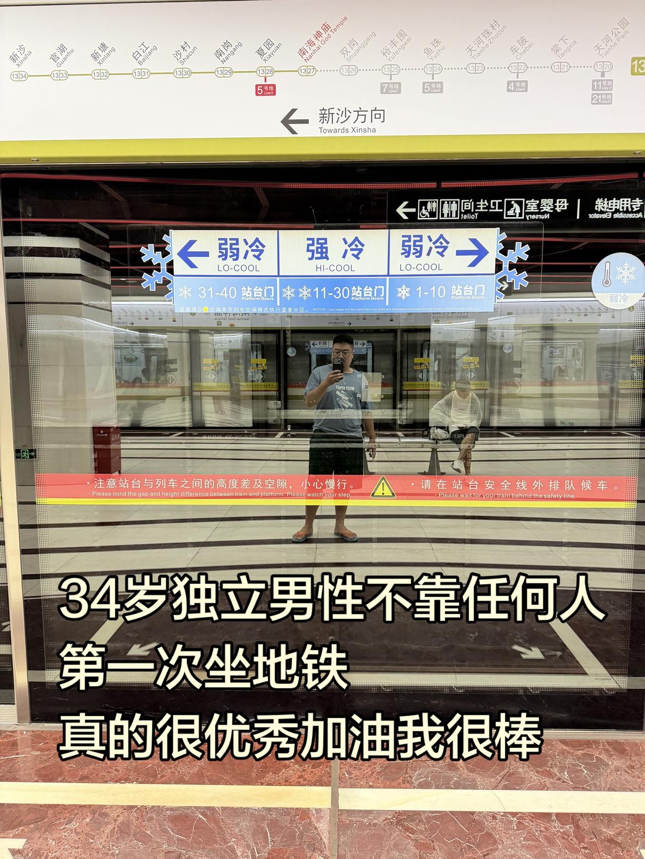 34岁独立男性不靠任何人第一次坐地铁真的很优秀加油我很棒独立男性