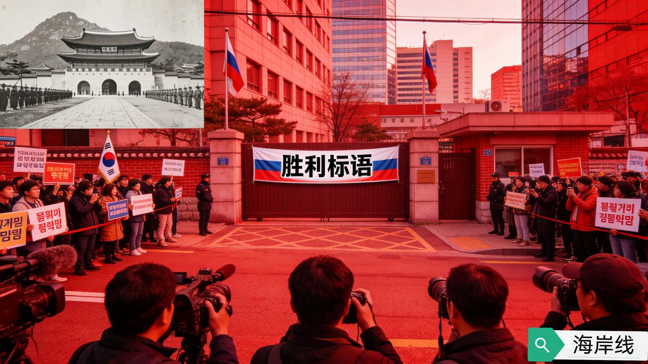 首尔外交风暴！俄使馆挂“胜利标语”硬刚韩方，历史与现实引爆舆论
 
2月22日，