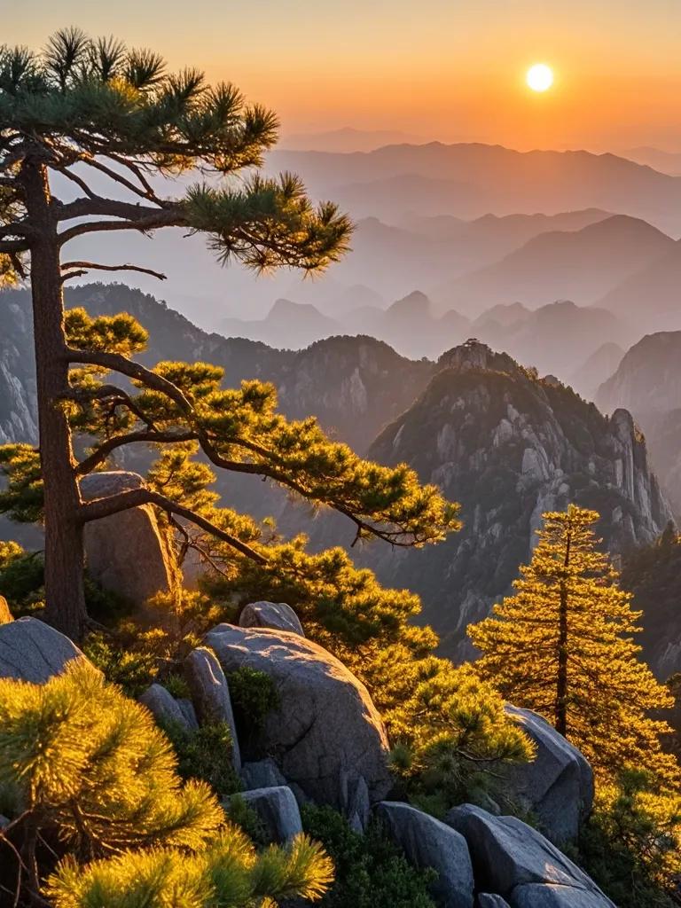太阳渐渐西沉，余晖洒在泰山的每一寸土地上。山上的植被像是被镀上了一层金，松柏的针