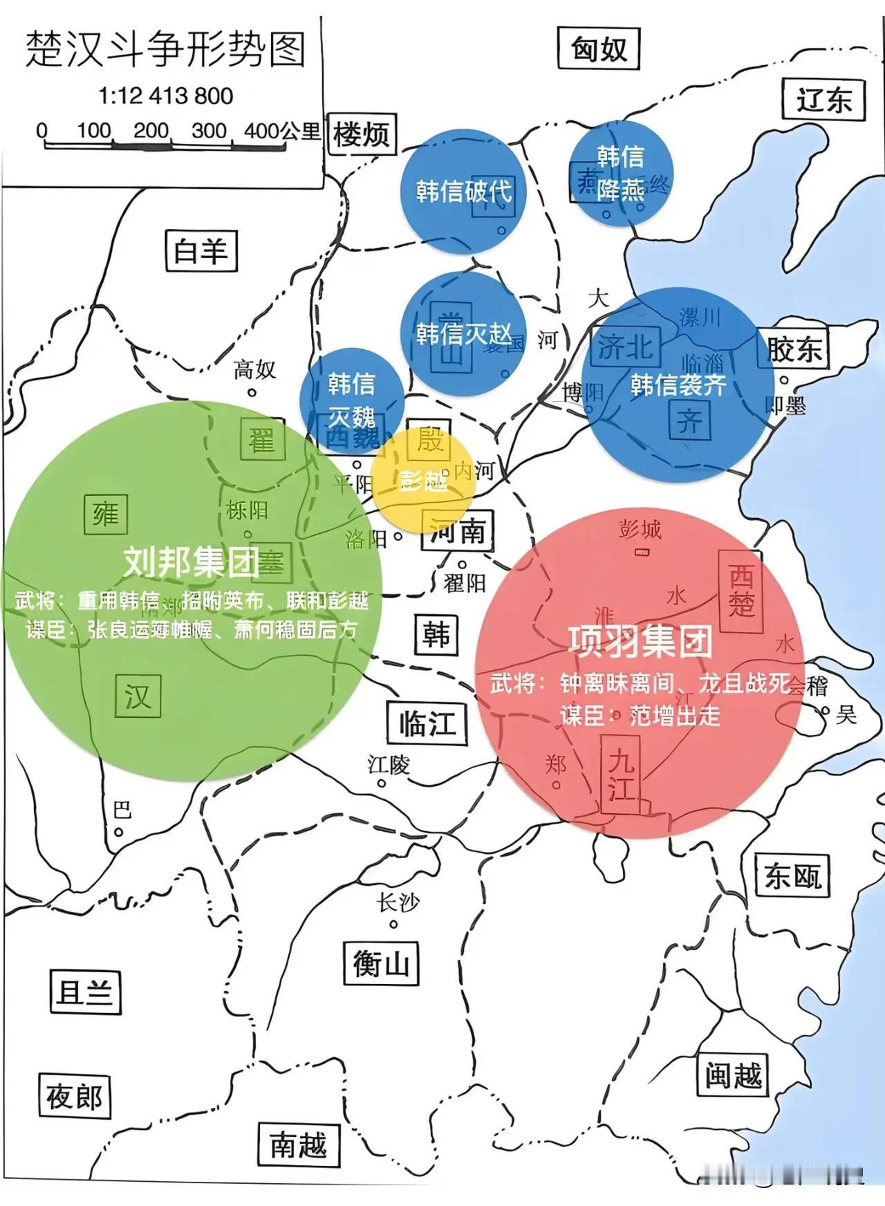 刘邦之所以能最终打败项羽夺取天下，是因为他拥有韩信、张良、萧何三位顶级人才，史称