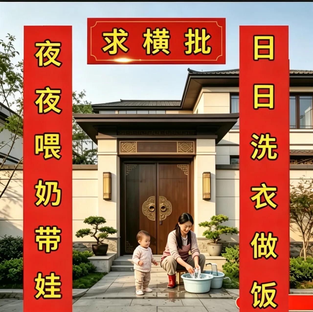 广西一位军人，给家里的老婆写了一副对联，可惜横批空置着，至今无人能写出完美的横批