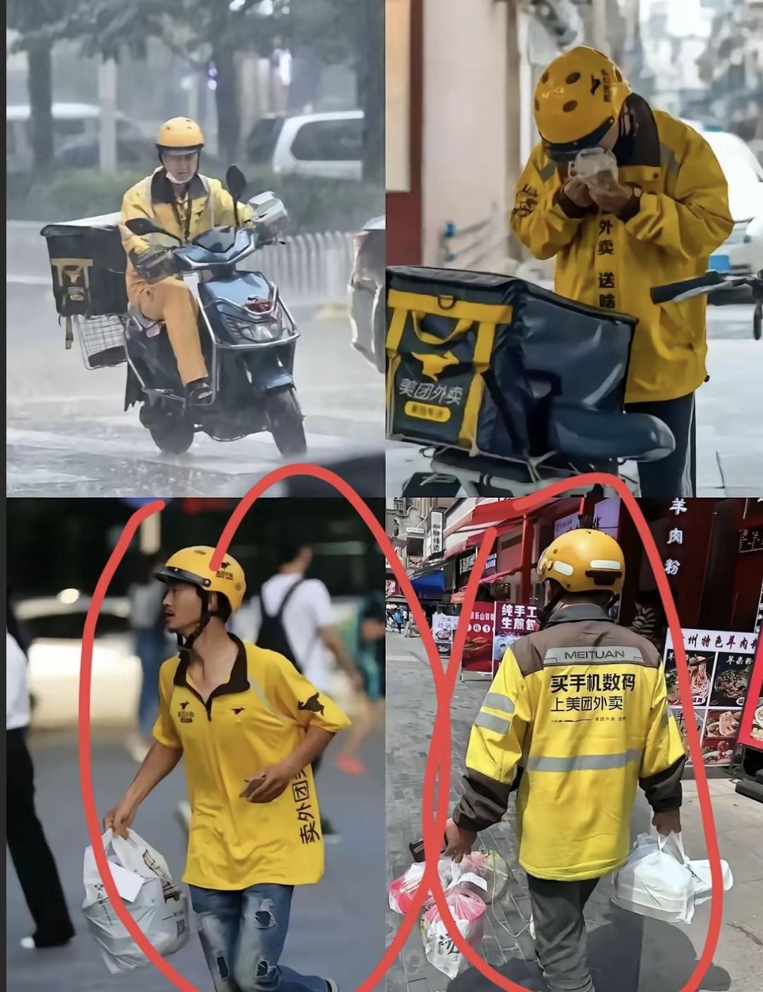 我弟上个月跑了三十天外卖，每天早上六点出门半夜十点回，光充电瓶就换了八回。平台显