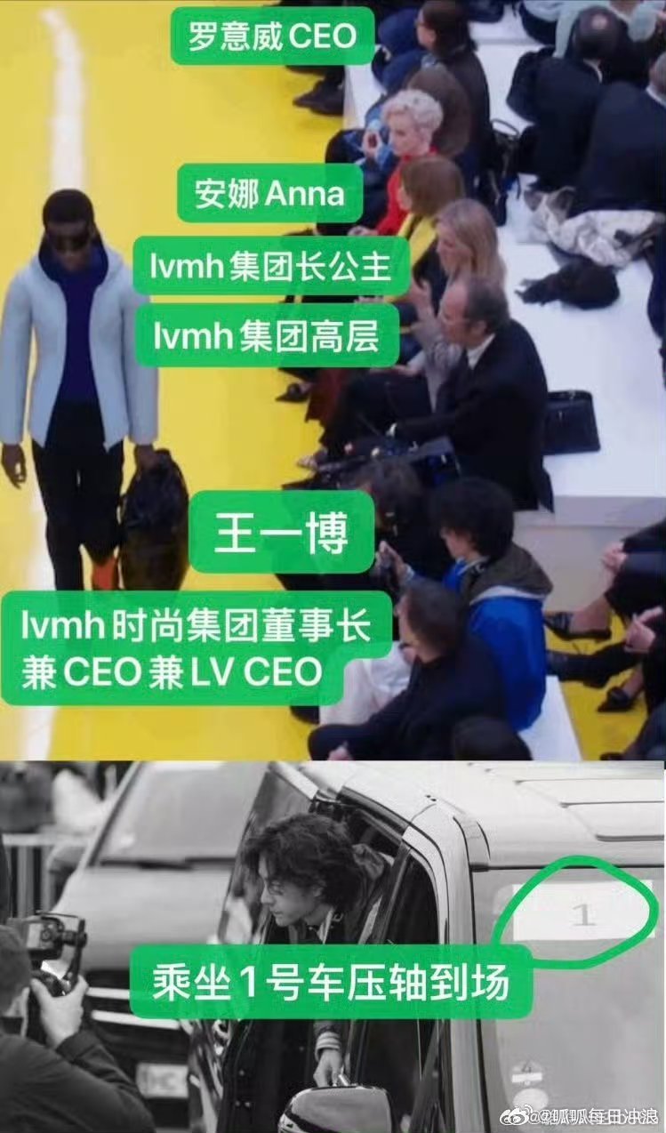 王一博巴黎时装周罗意威大秀座位图，王一博是不是拿下了时装周的顶级待遇和排面？ 
