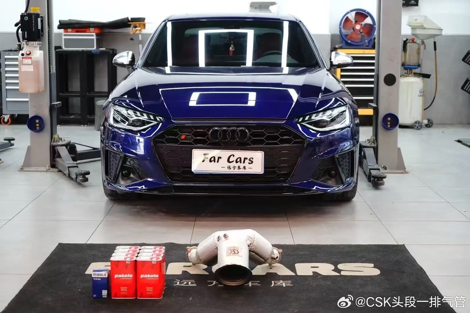 性价比之选 声浪浑厚 奥迪S4 S5 EA839 升级CSK后置双载体三元头段 