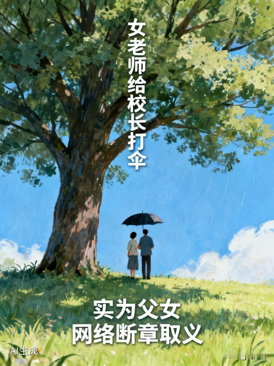 媒体评女老师给校长打伞实为父女 媒体评女老师给校长打伞实则父女关系
最近网上有段