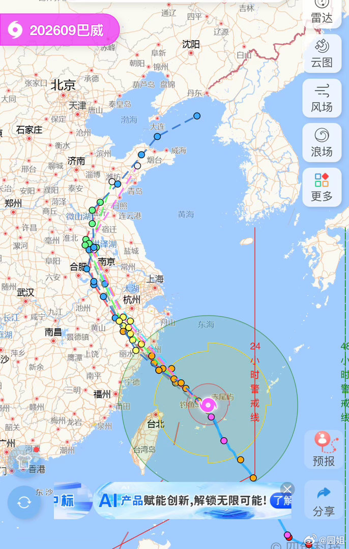 #台风巴威最新路径公布#这怎么后面还往辽宁跑，不过到这边应该没那么大的风力了，之