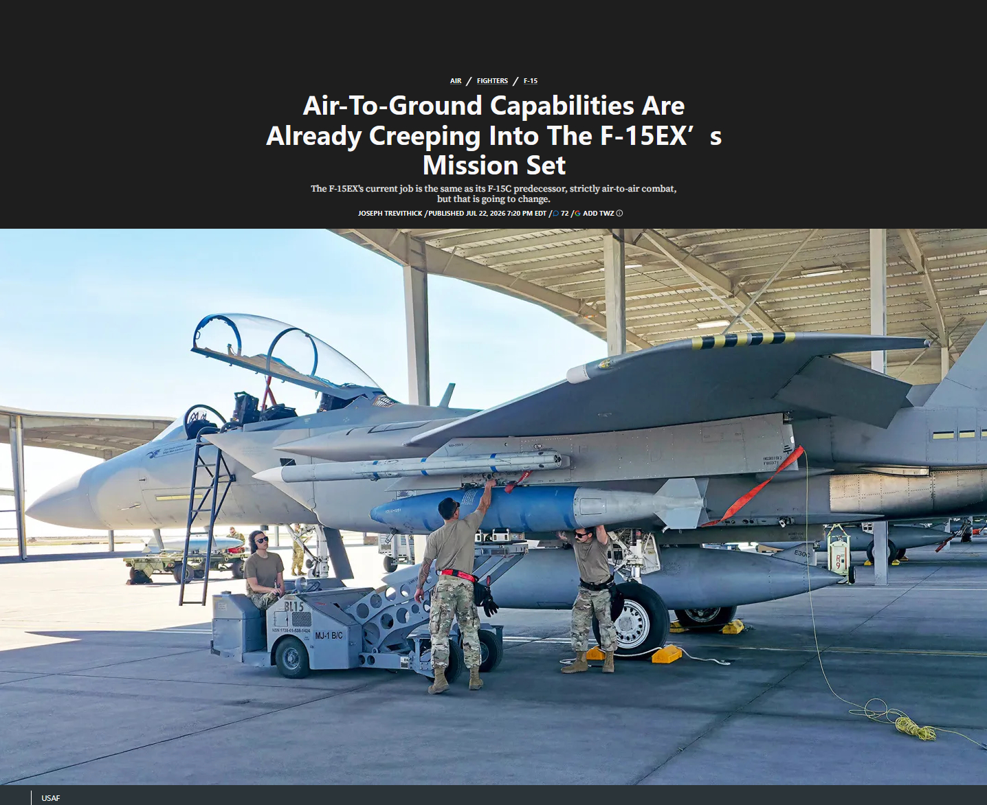 你能在2026年看见“F-15EX获得对地能力”的新闻，让人有一种回到1986年