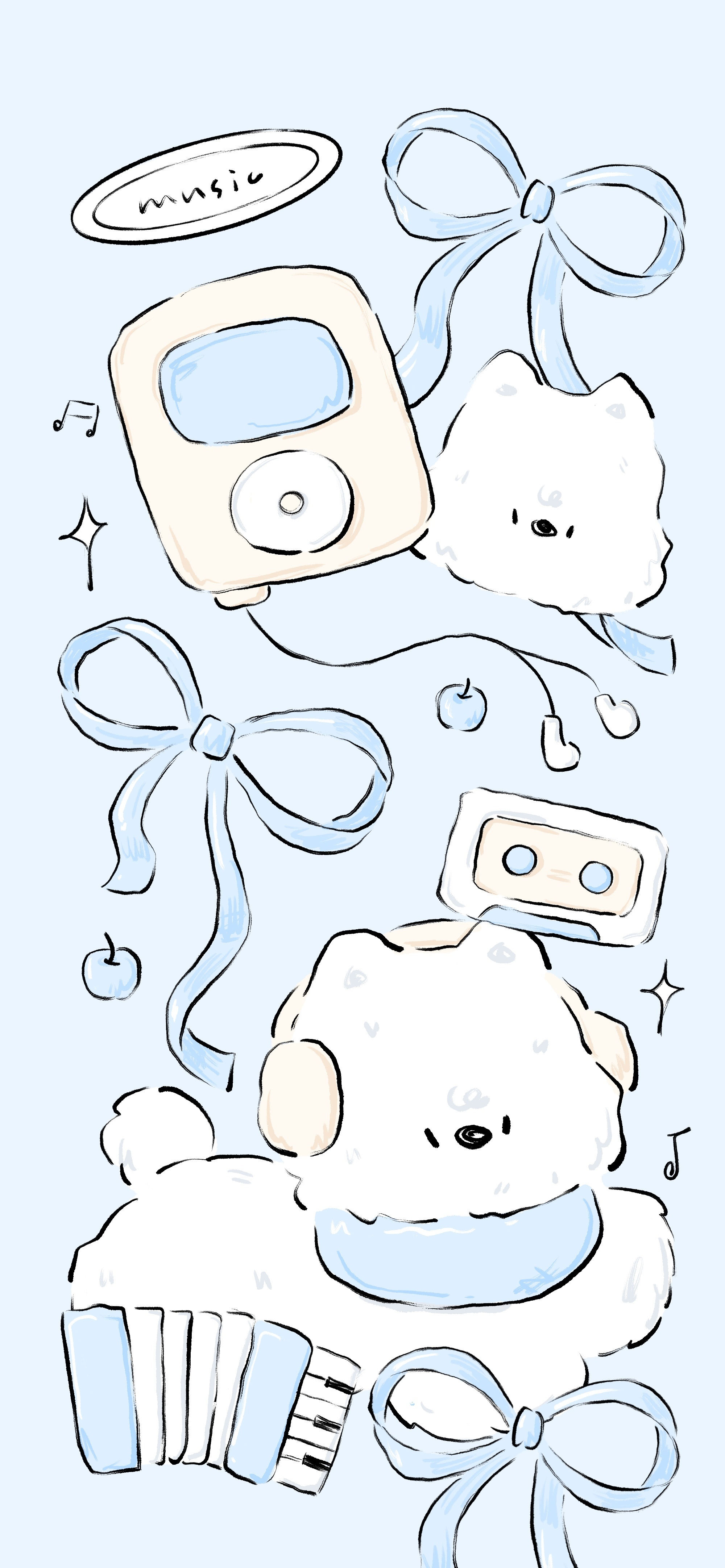 奶蓝色小狗壁纸˶´ᜊ` ˶ಣcr：#可爱壁纸##蓝色壁纸##壁纸##小狗# ​​