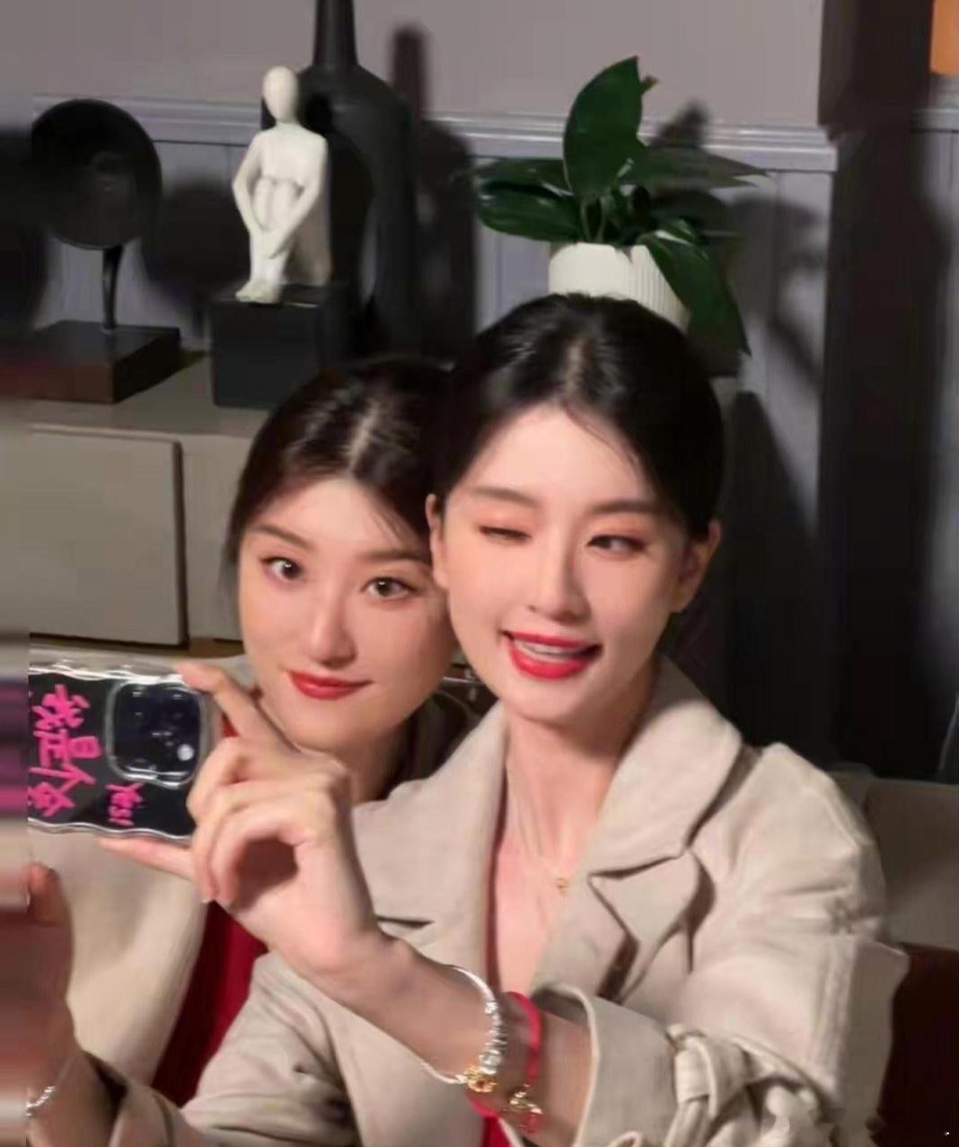 乔欣与妹妹长得挺像吧！ 