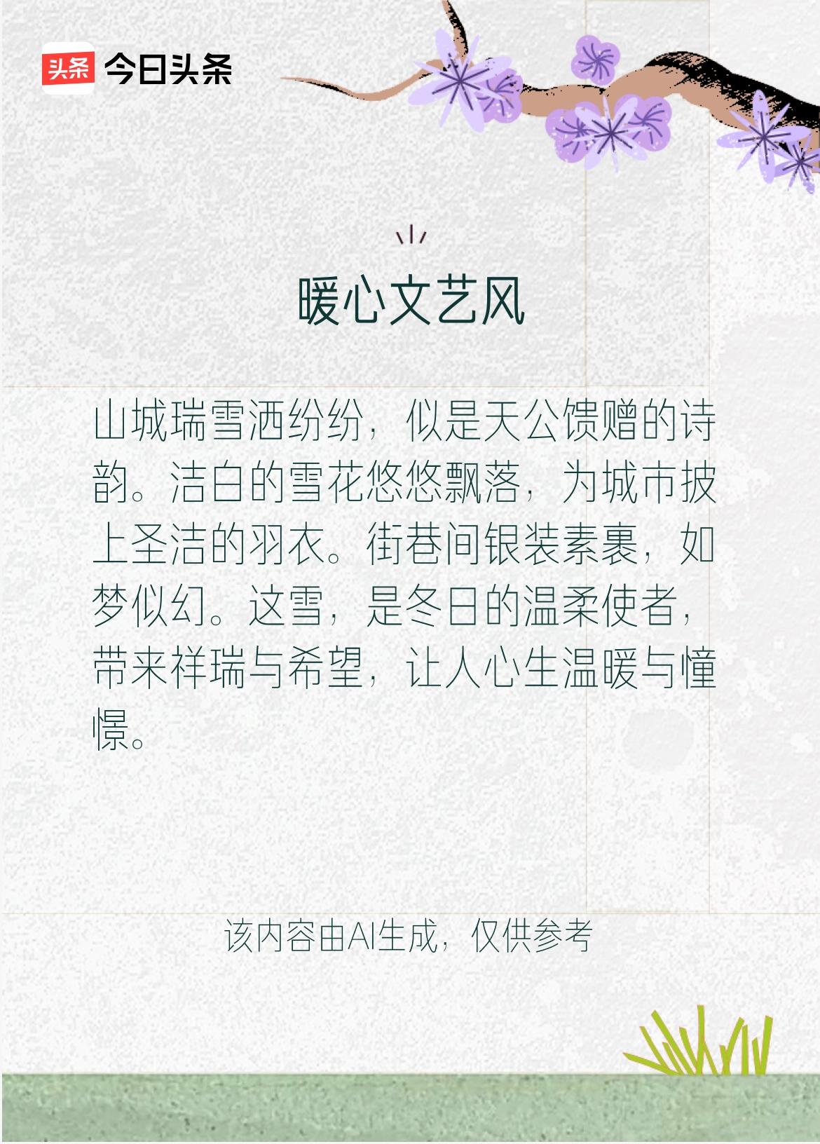 戳这里👉和我一起作诗词歌赋，赢万元大礼～不禁想咏诗一首，瑞雪洒洒萧北风，北地鹭