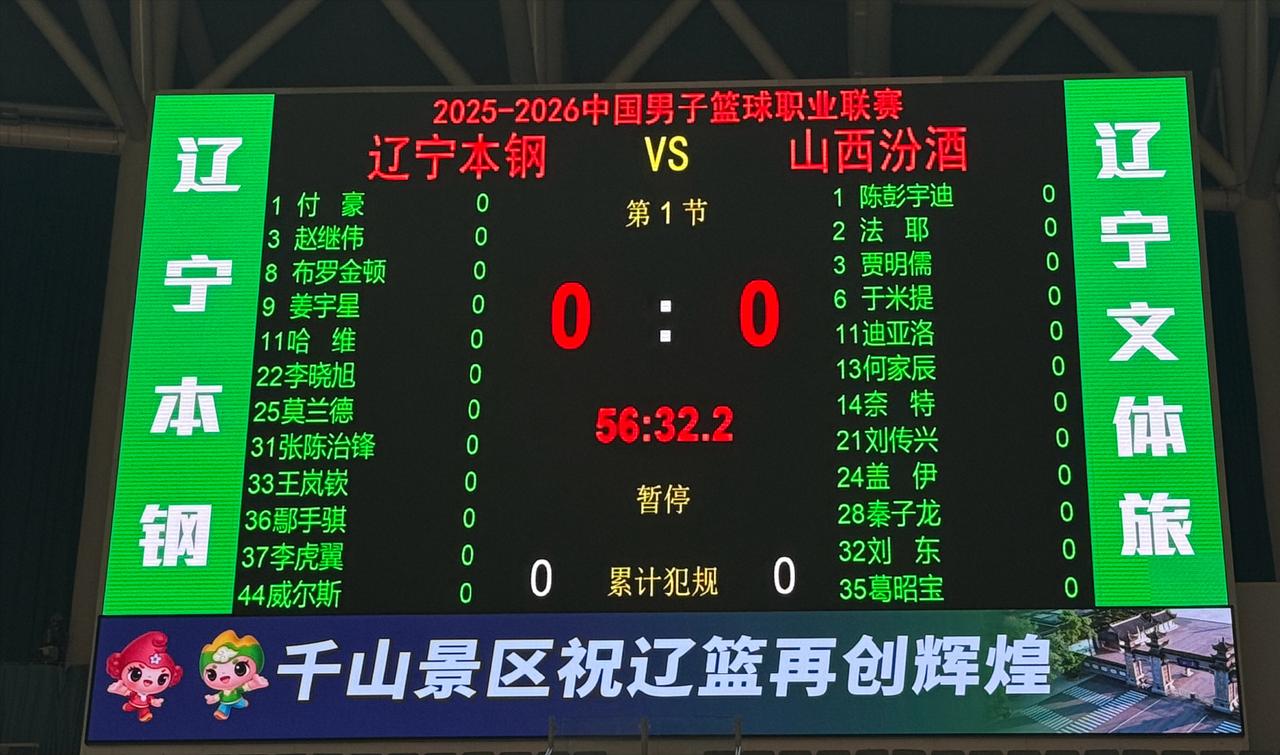 辽宁队和山西队今晚的CBA第25轮比赛双方12人大名单已经出来了，辽宁队12人分