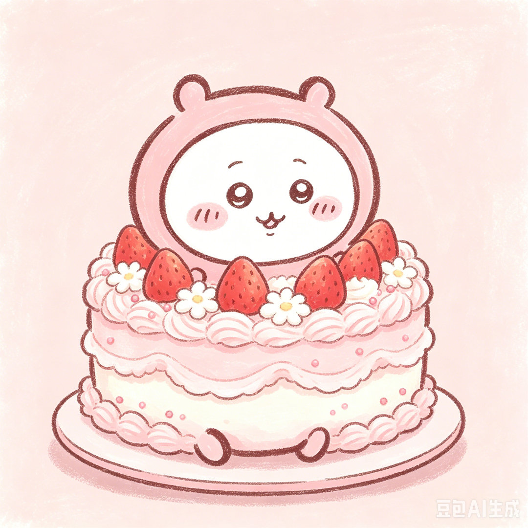 chiikawa 吉伊卡哇小蛋糕来啦！是小八和吉伊蛋糕！[豆包ai生成]吉伊卡哇