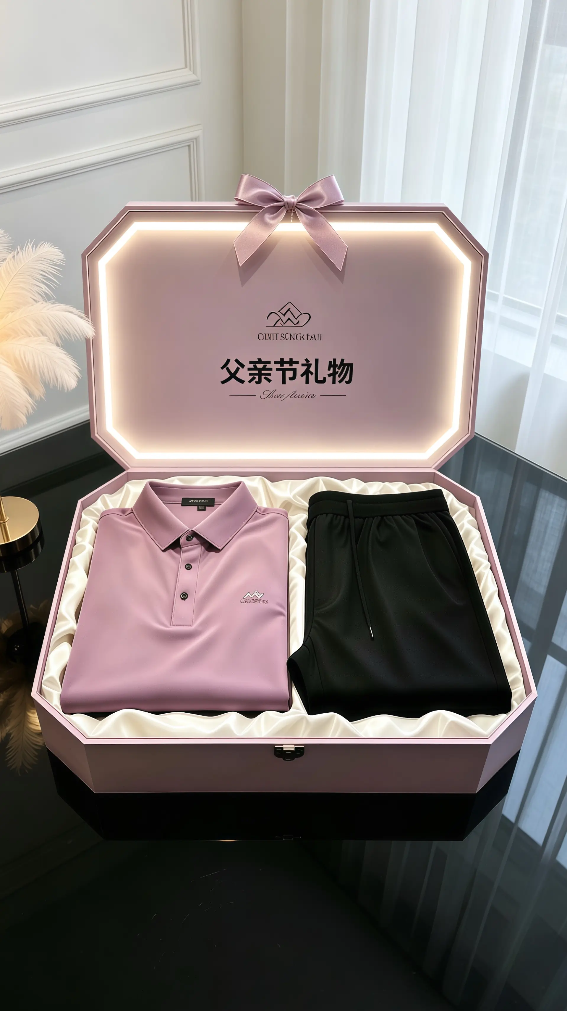 父亲节父亲节礼物桑蚕丝套装 冰丝套装 冰丝套装男