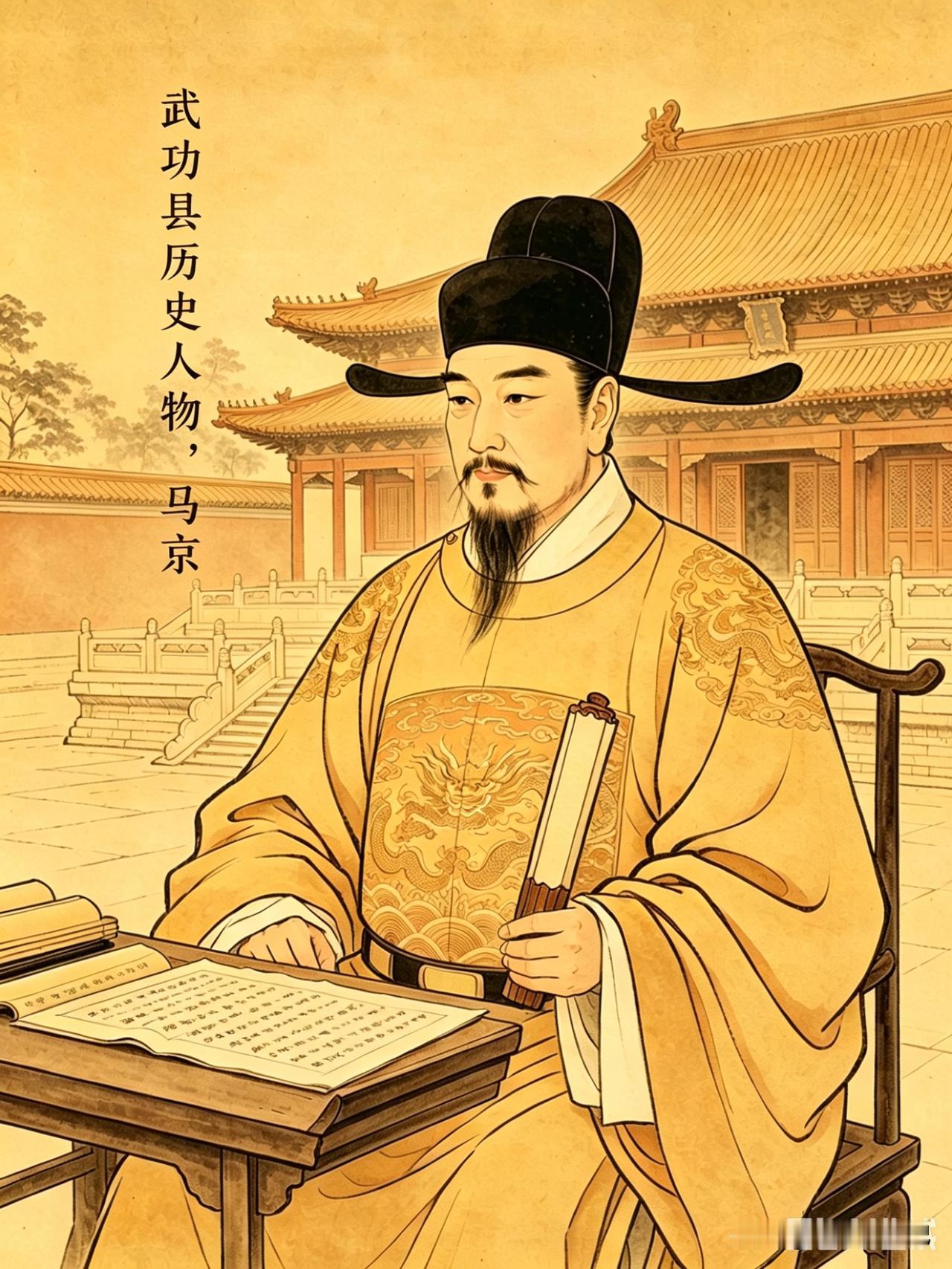 武功县历史名人：马京。
    马京（1351—1424），字子高，陕西武功人，