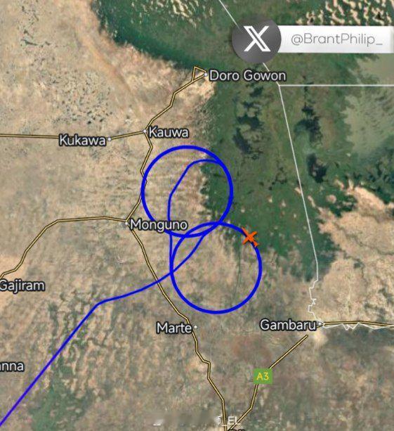 美军飞机持续在尼日利亚东北部乍得湖地区进行侦察飞行。 