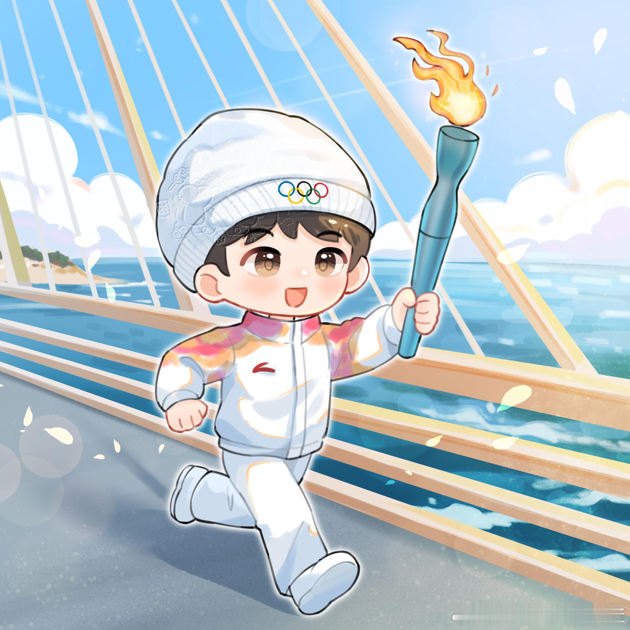 一个月前约的冬奥火炬图，今天画师终于给我啦，明年全锦的物料也会以它为系列去制作，