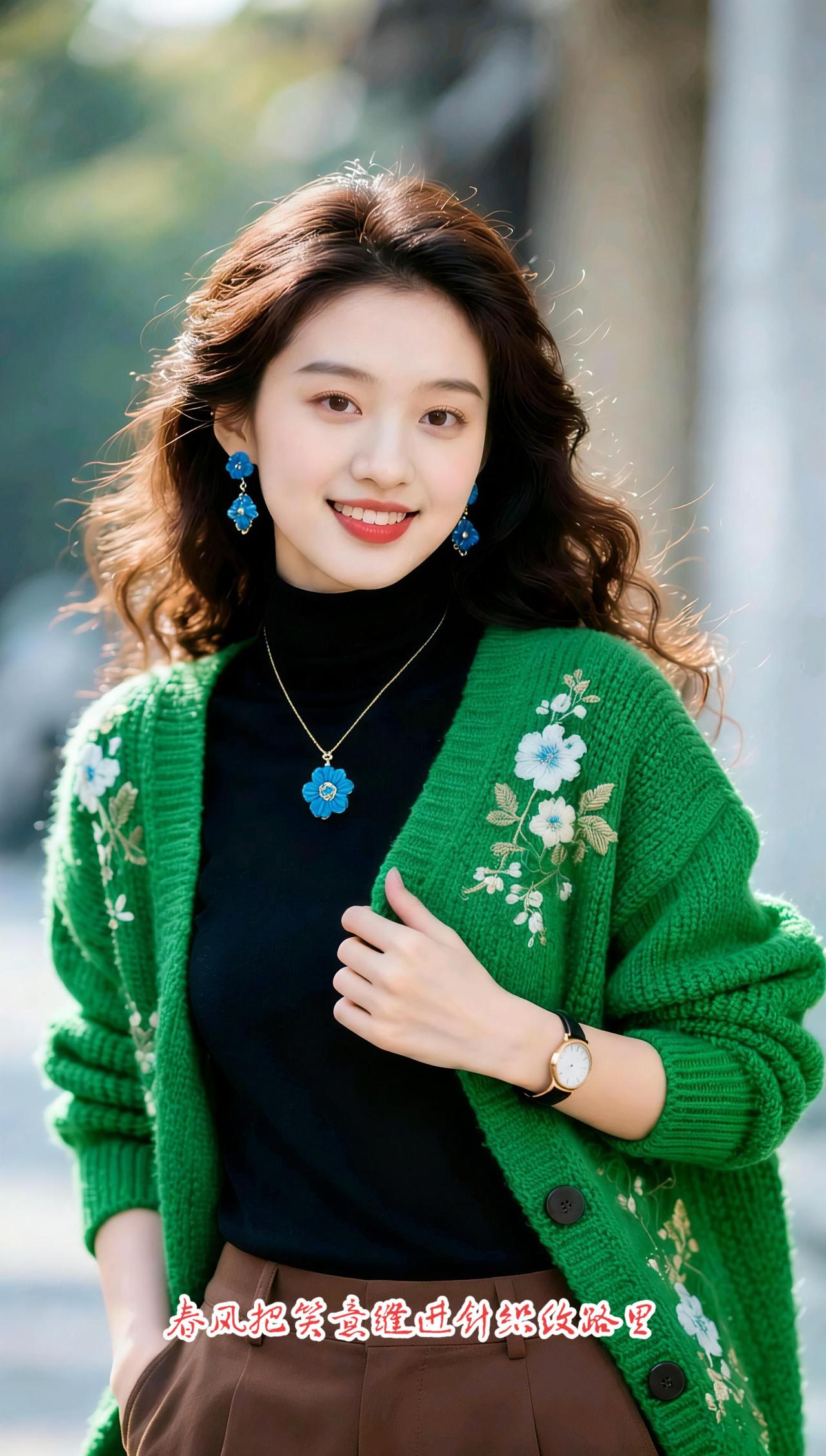 绿色针织衫，温暖整个春天。