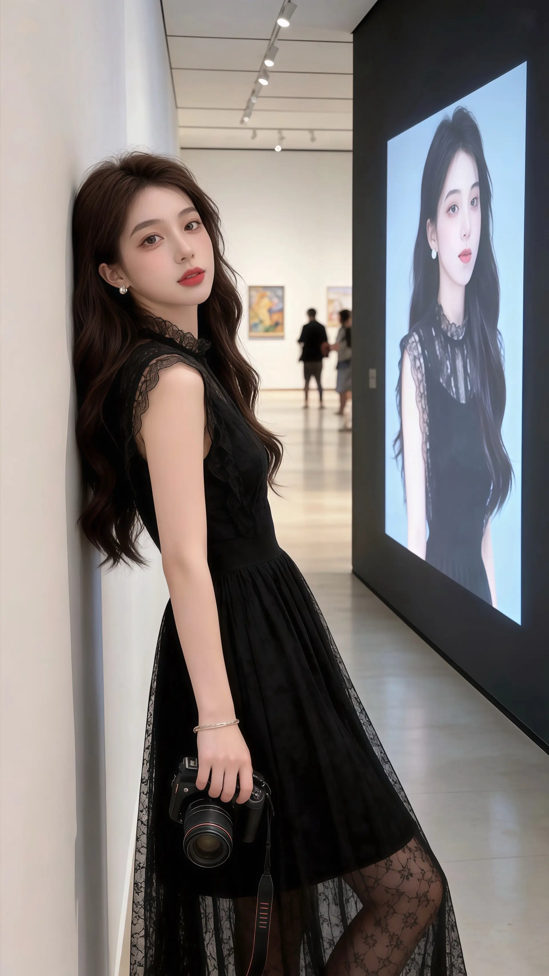 被易梦玲的中式美征服了法式鱼骨裙自带白月光滤镜姚安娜淡蓝色流光长裙造型...